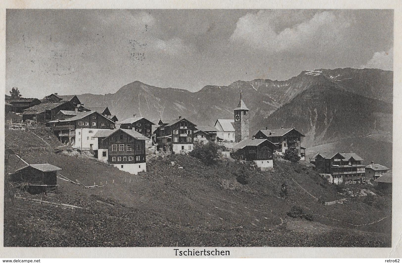 TSCHIERTSCHEN → Heute Tschiertschen-Praden, Dorfansicht Anno 1918 - Tschiertschen