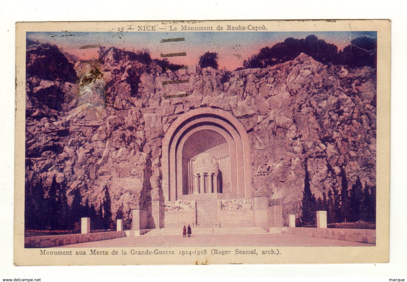 Cpa N° 13 NICE Le Monument De Rauba Capeu Monument Aux Morts De La Grande Guerre 1914 1918 - Monuments, édifices