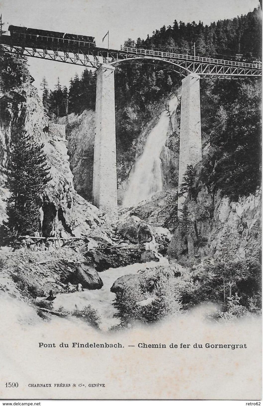 GORNERGRAT - BAHN → Pont Du Findelenbach Avec Le Train , Ca.1900 - Sonstige & Ohne Zuordnung
