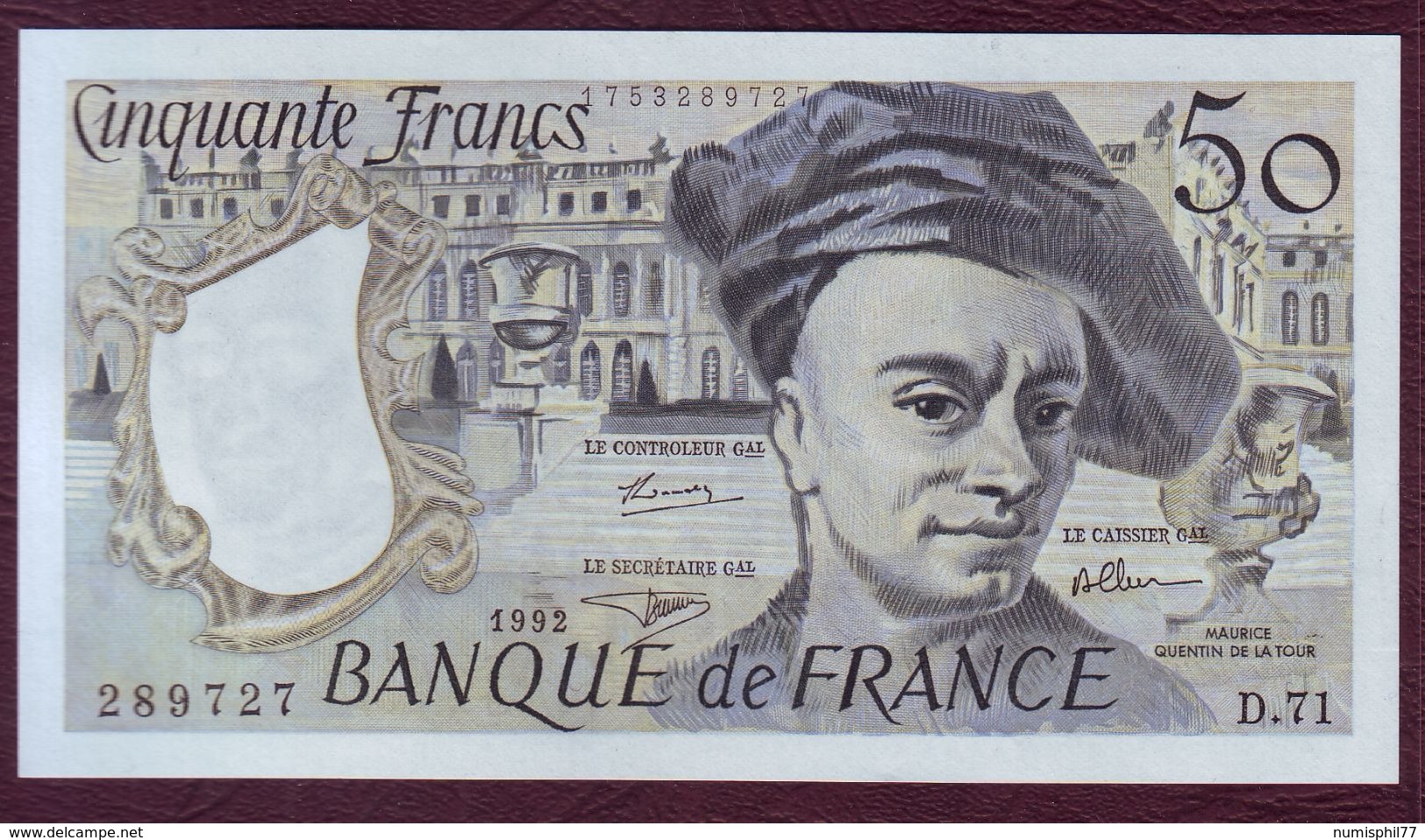 50 FRANCS Quentin De La Tour Type 1976 - 1992 - UNC / NEUF - 50 F 1976-1992 ''Quentin De La Tour''