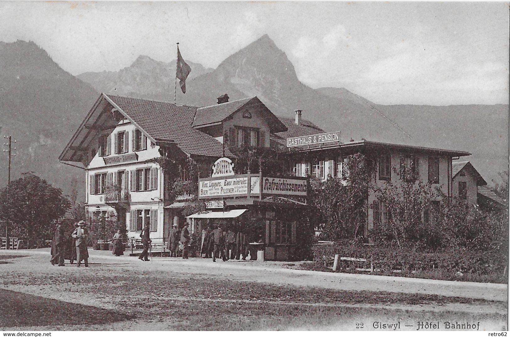 GISWIL → Giswyl Mit Hotel Bahnhof Anno 1910   ►RRR◄ - Giswil