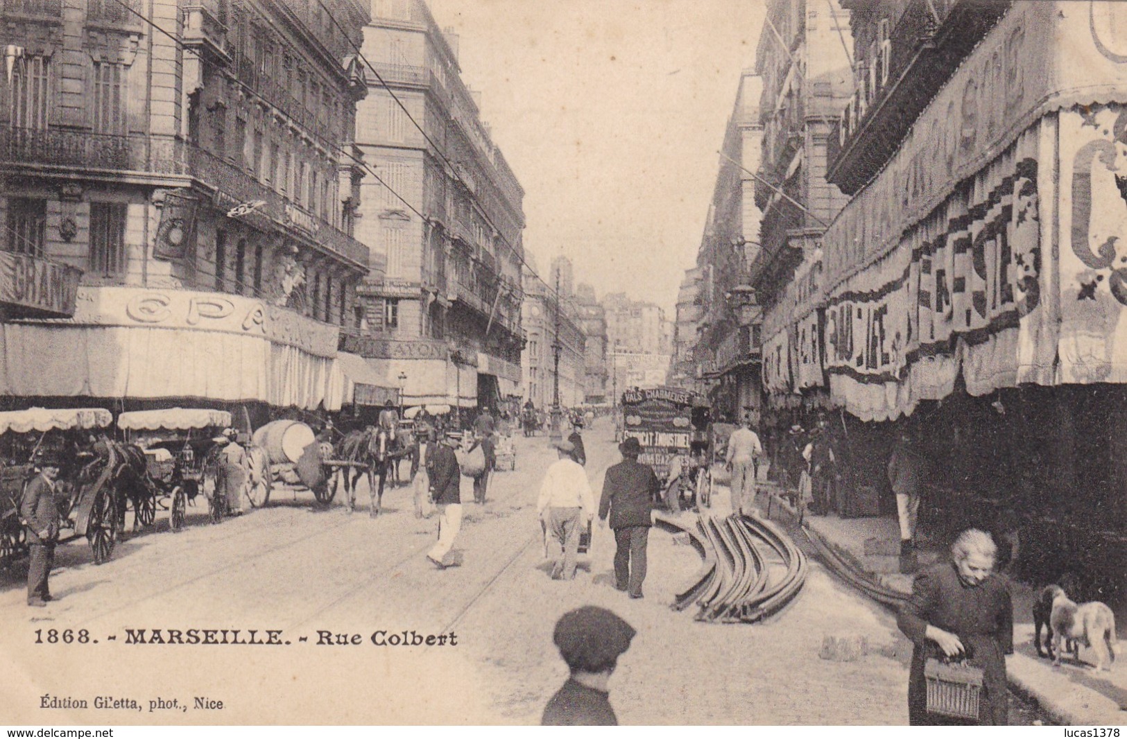 13 / MARSEILLE / RUE COLBERT/ GILETTA 1868 / TRES BELLE - Unclassified