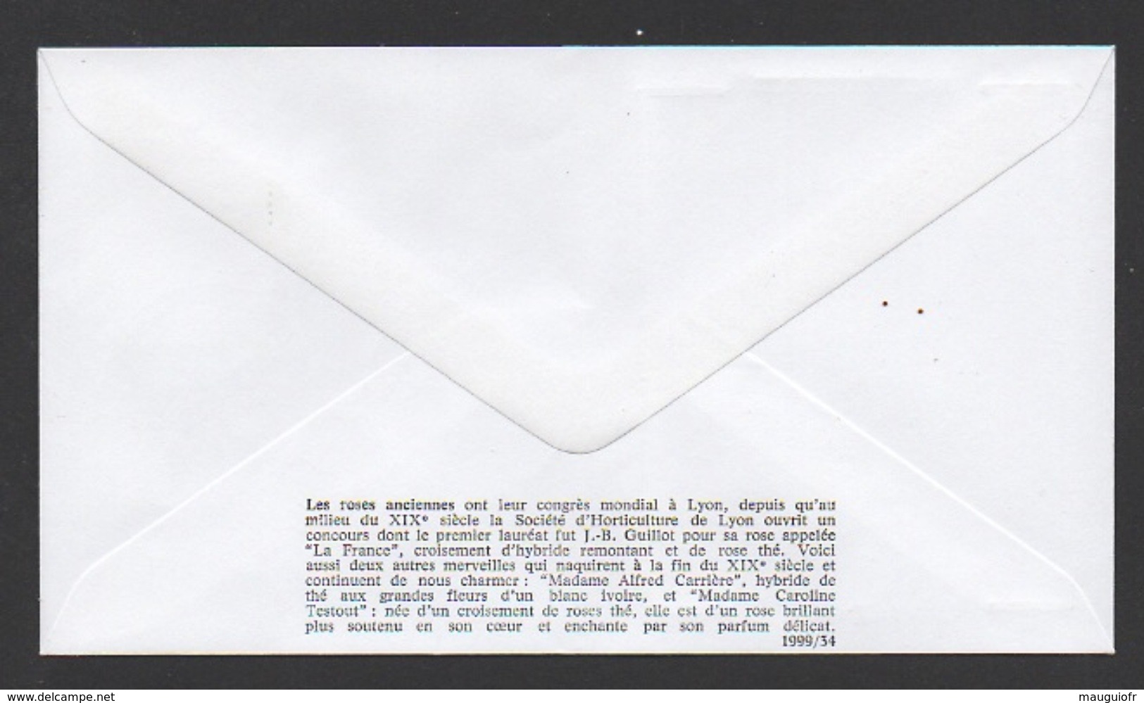 DF / PREMIER JOUR D' EMISSION / FDC DU TP 3250 FLEURS ROSES ANCIENNES " LA FRANCE " / OBL. 28.05.1999 LYON 69 - Lettres & Documents