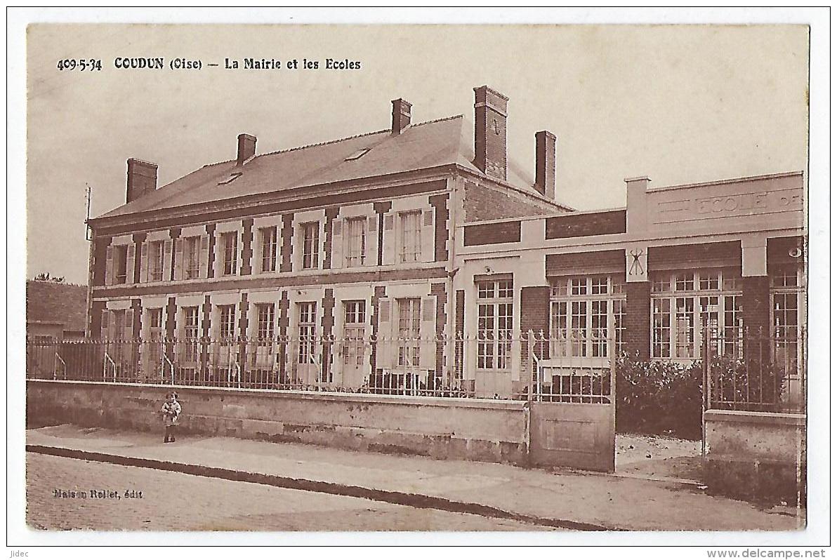 CPA CPSM Oise 60  Coudun La Mairie Et Les écoles Près De Compiègne Monchy Humières Thourotte Choisy-au-Bac Clairoix - Autres & Non Classés