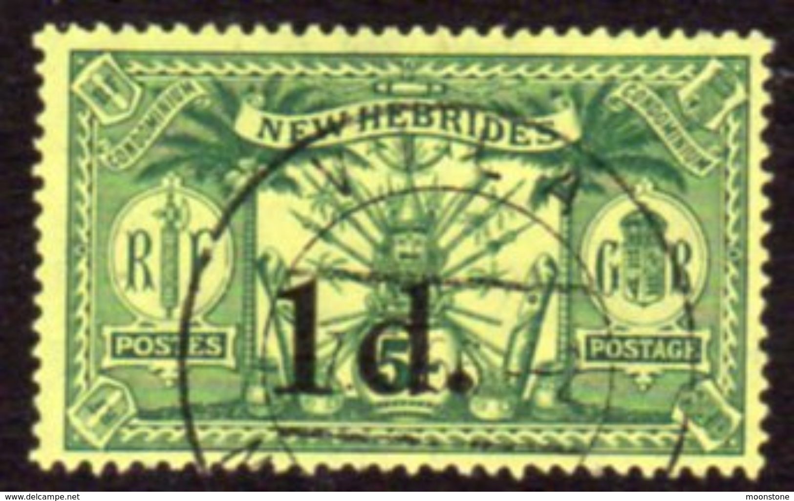 New Hebrides 1920-1 1d On 5/- Surcharge, Wmk. Mult. Crown CA, Used, SG 33 - Used Stamps