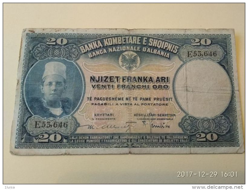 20 Franchi Oro 1945 - Albanie