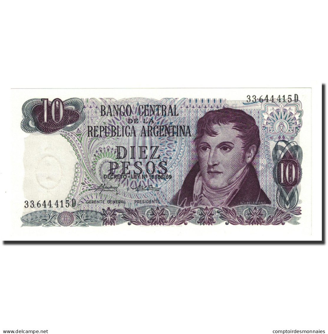 Billet, Argentine, 10 Pesos, Undated (1973-76), KM:295, NEUF - Argentina