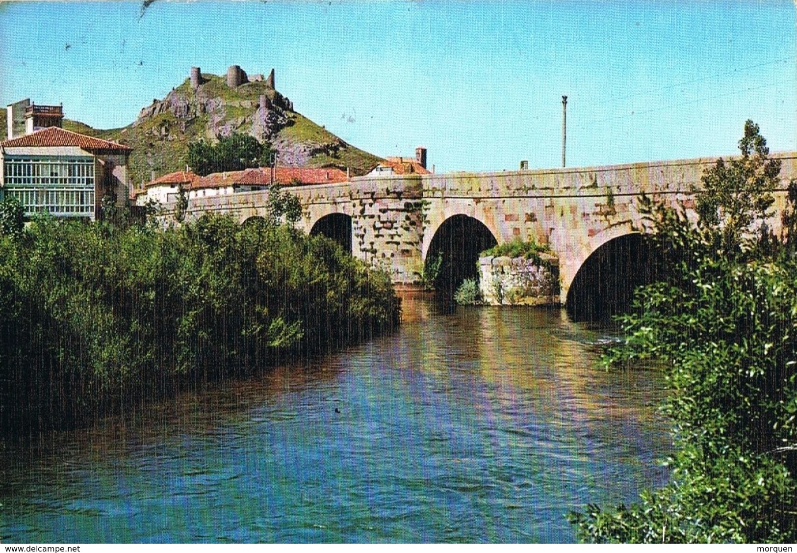 26829. Postal AGUILAR De CAMPOO (Palencia) 1986. Puente Mayor Y Castillo - Cartas & Documentos