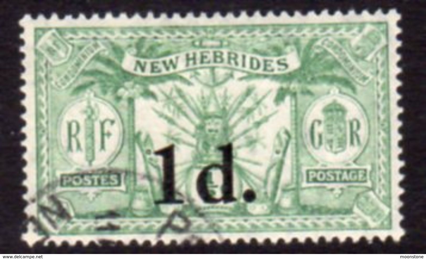 New Hebrides 1924 Suva Surcharges 1d On ½d Value, Wmk. Mult. Script CA, Used, SG 40 - Usados