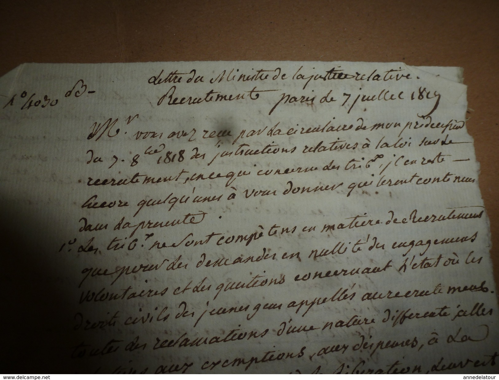 1829 Rapport Manuscrit Du Ministre De La Justice H. De Serre Concernant  Le Recrutement Des Agents Pénitenciers ,etc.. - Collections