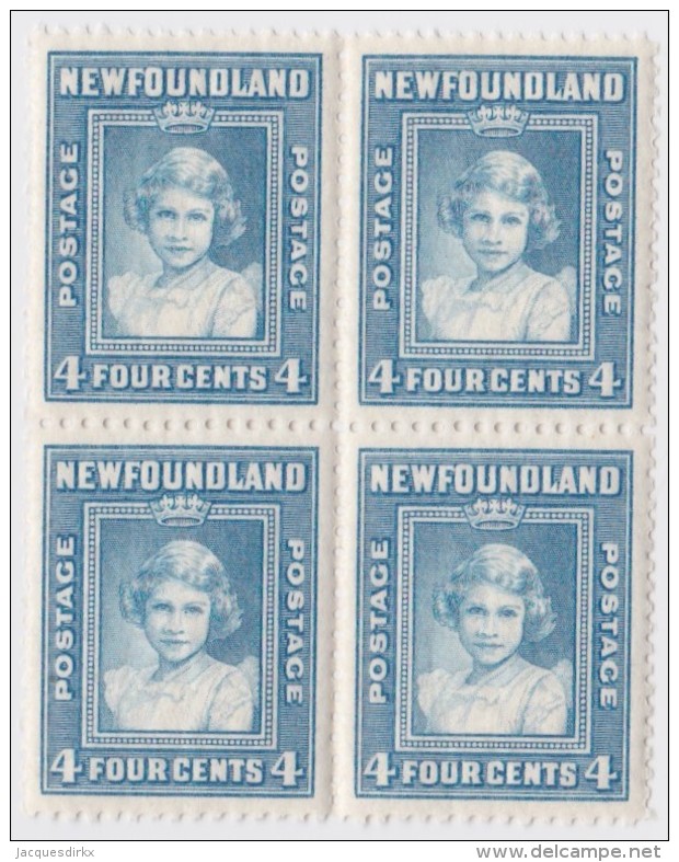 Newfoundland        .   SG   .     270    Bloc Of 4         .      **      . Postfris     .   /   .  MNH - 1908-1947