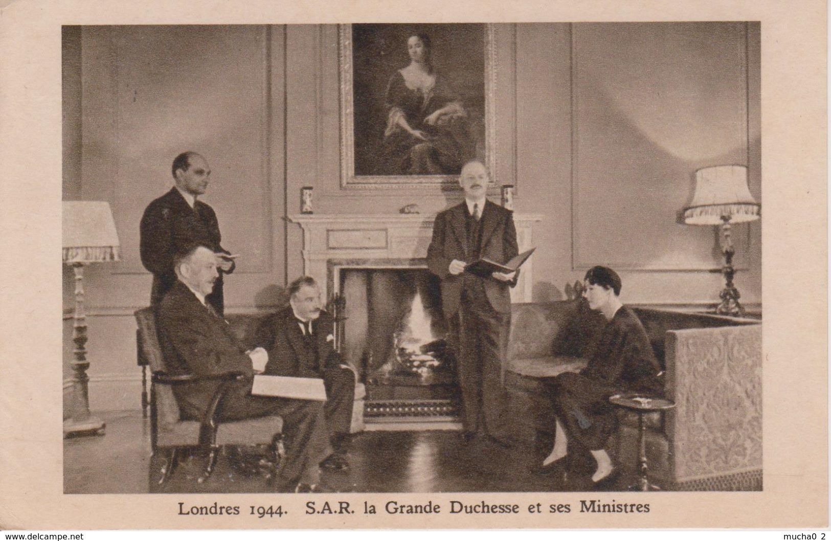 LONDRES 1944 - SAR LA GRANDE DUCHESSE ET SES MINISTRES - Grand-Ducal Family