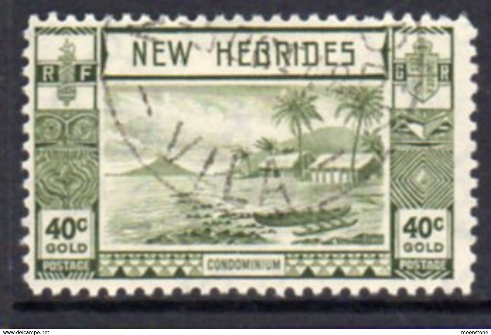 New Hebrides 1938 Gold Currency 40c Definitive, Used, SG 58 - Used Stamps