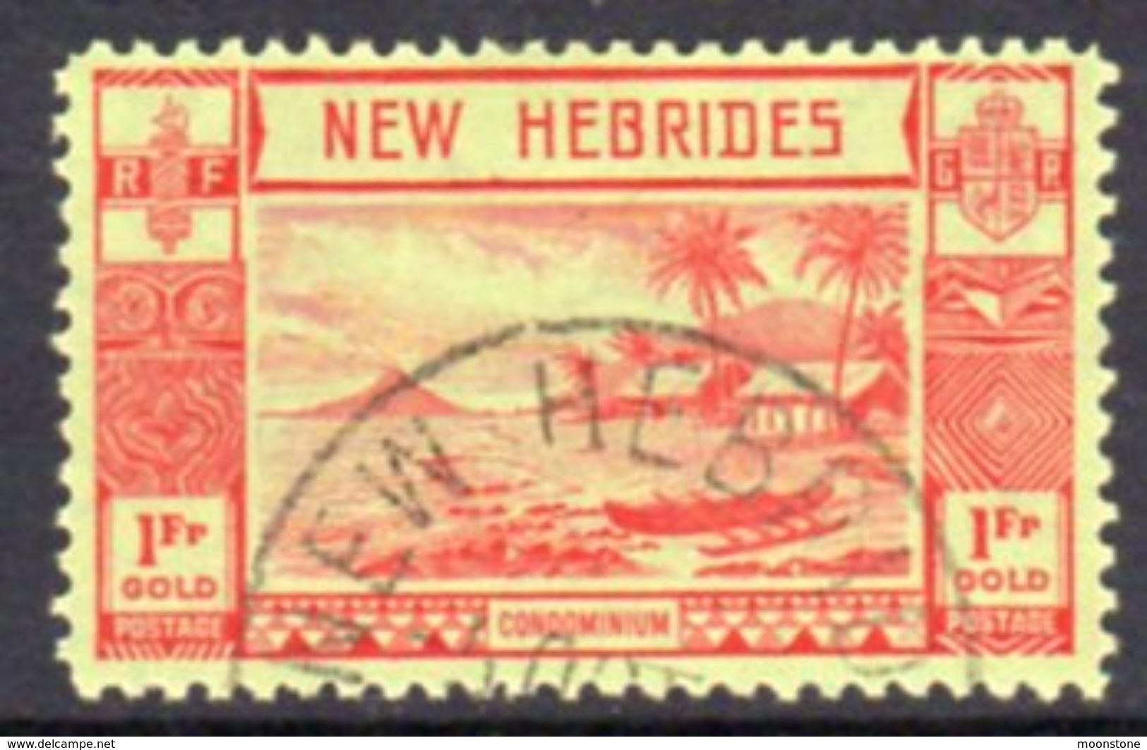 New Hebrides 1938 Gold Currency 1f. Definitive, Used, SG 60 - Used Stamps