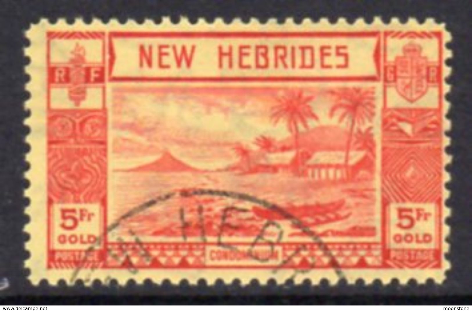 New Hebrides 1938 Gold Currency 5f. Definitive, Used, SG 62 - Used Stamps