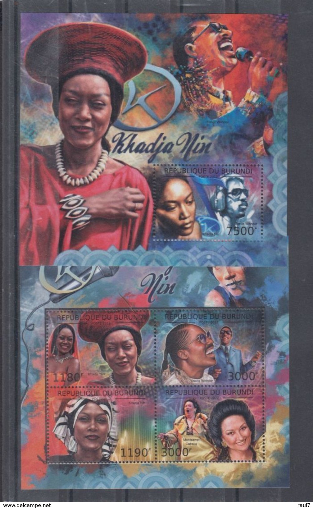 BURUNDI 2012 - Khadja Nin, Chanteuse Burundaise - 4 Val + BF Neufs // Mnh // CV 36.00 Euros - Neufs