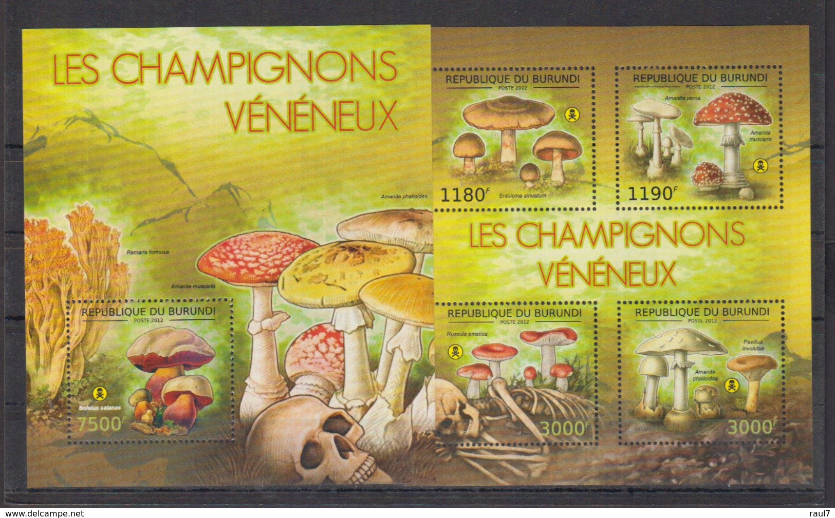 BURUNDI 2012 - Flore, Champignons Vénéneux - 4 Val + BF Neufs // Mnh // CV 36.00 Euros - Neufs