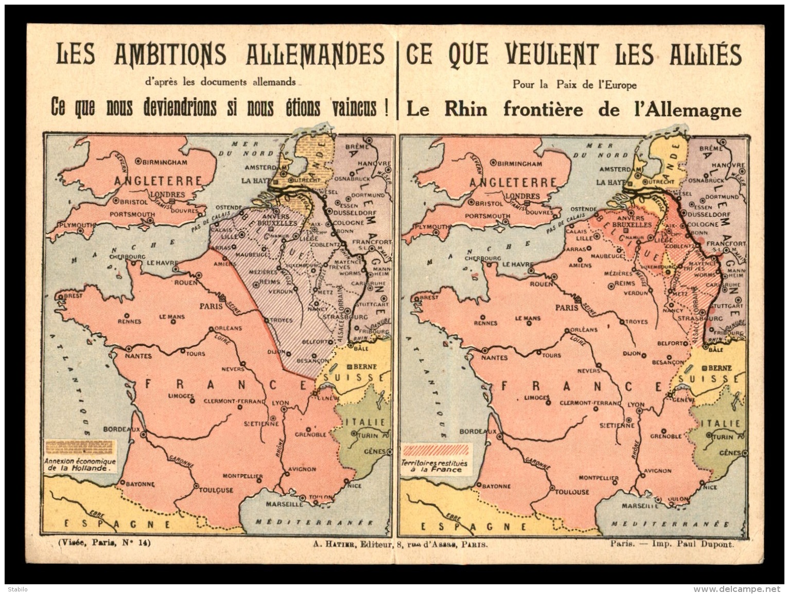 GUERRE 14/18 - CARTE DE FRANCHISE MILITAIRE DOUBLE - LIGUE DES PATRIOTES AVEC CARTE DU FRONT - Lettres & Documents