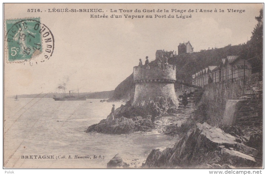 Bl - Cpa LEGUE SAINT BRIEUC - La Tour Du Guet De La Plage De L'Anse à La Vierge - Entrée D'un Vapeur Au Port Du Légué - Saint-Brieuc