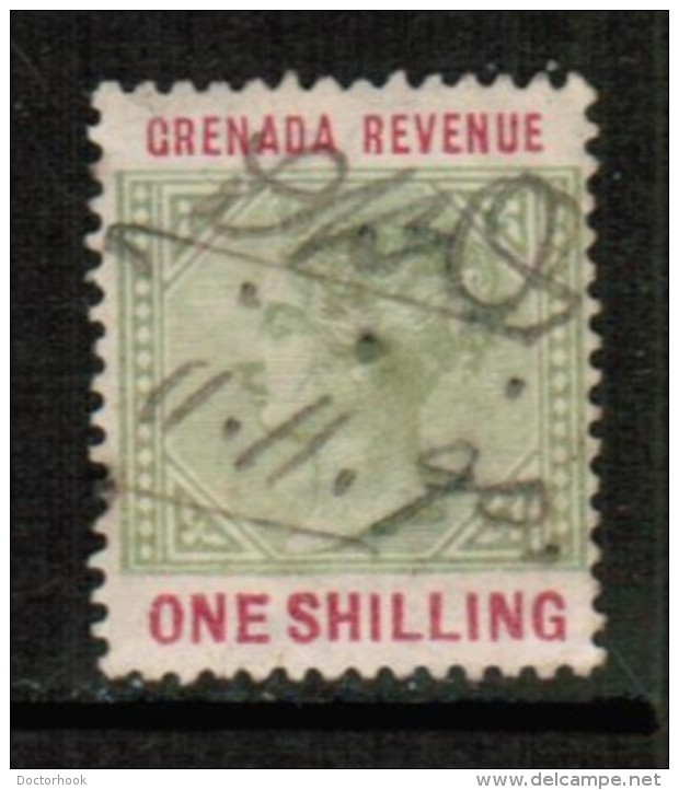 GRENADA  Scott # UNLISTED 1 SHILLING REVENUE STAMP USED DATED 1890 - Grenada (...-1974)