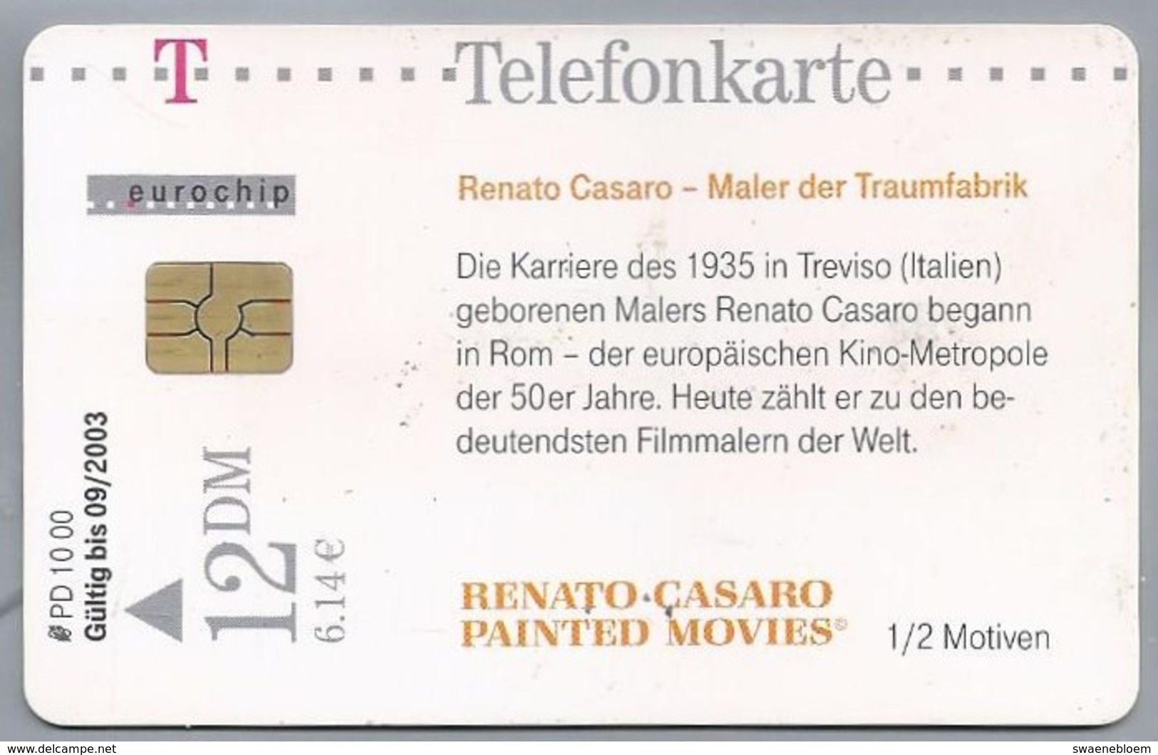 DE.- Telefoonkaart. Telecom TELEFONKARTE. 12 DM. CASABLANCA. HUMPHREY BOGART. INGRID BERGMAN. RENATO-CASARO PAINTED MOVI - P & PD-Reeksen : Loket Van D. Telekom