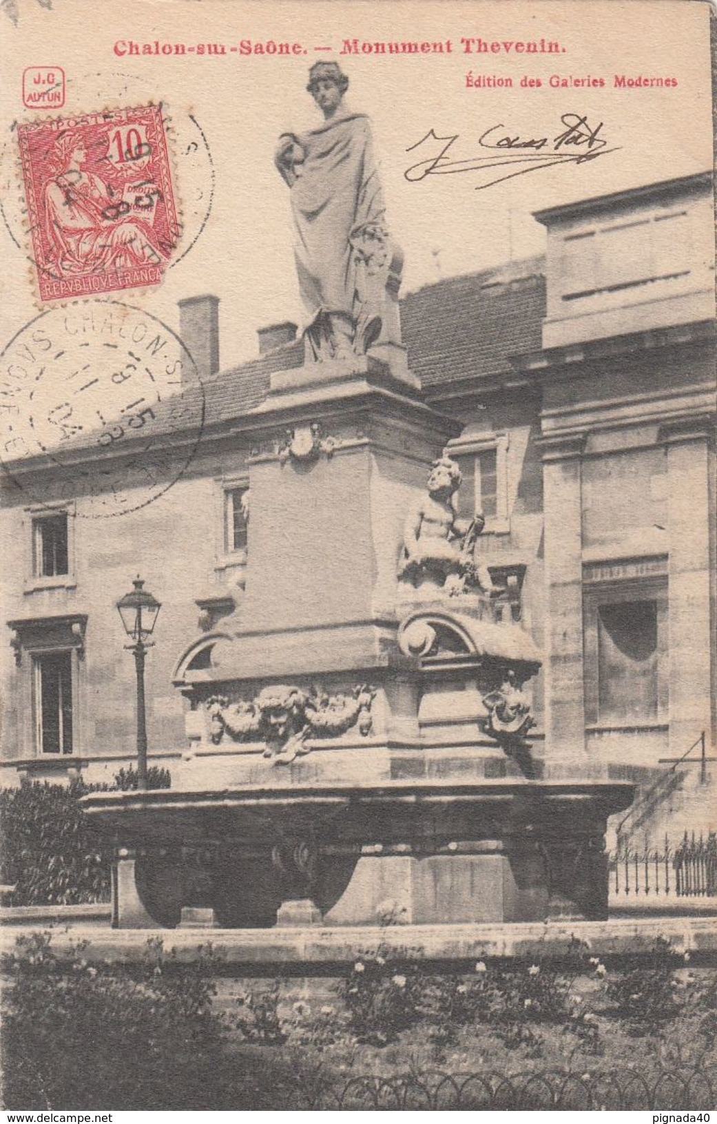 Cp , 71 , CHALON-sur-SAÔNE , Monument Thévenin - Chalon Sur Saone