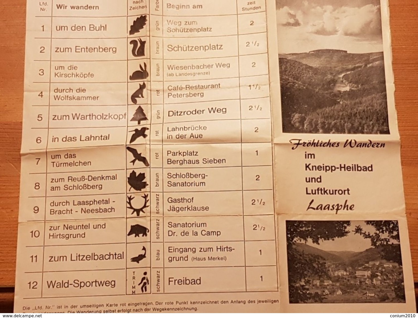 Bad Laasphe, Alte Wanderkarte, Ca. 1960-1970 - Mapas Geográficas