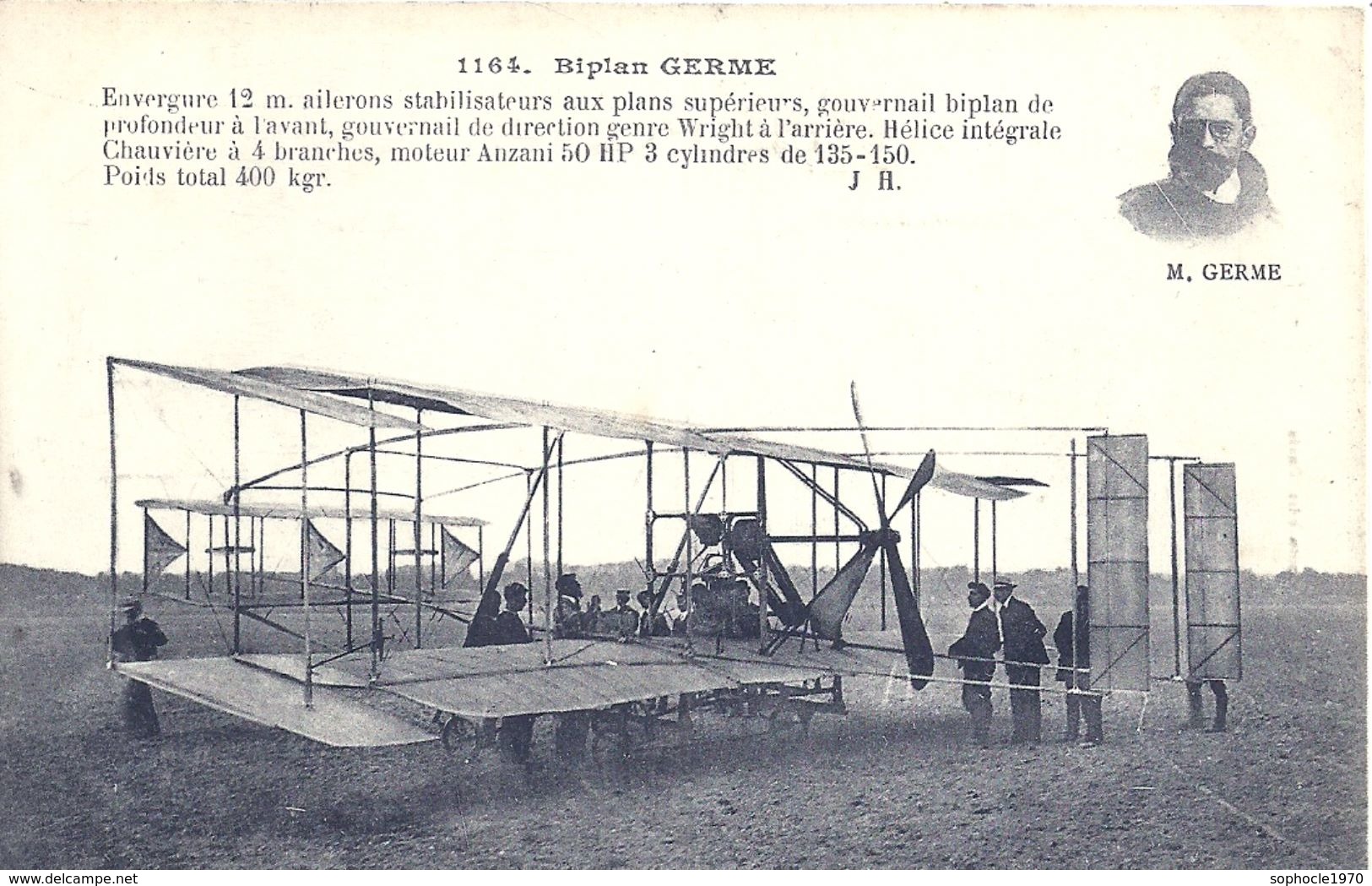 AVIATION - GERME - Biplan - Aviateurs