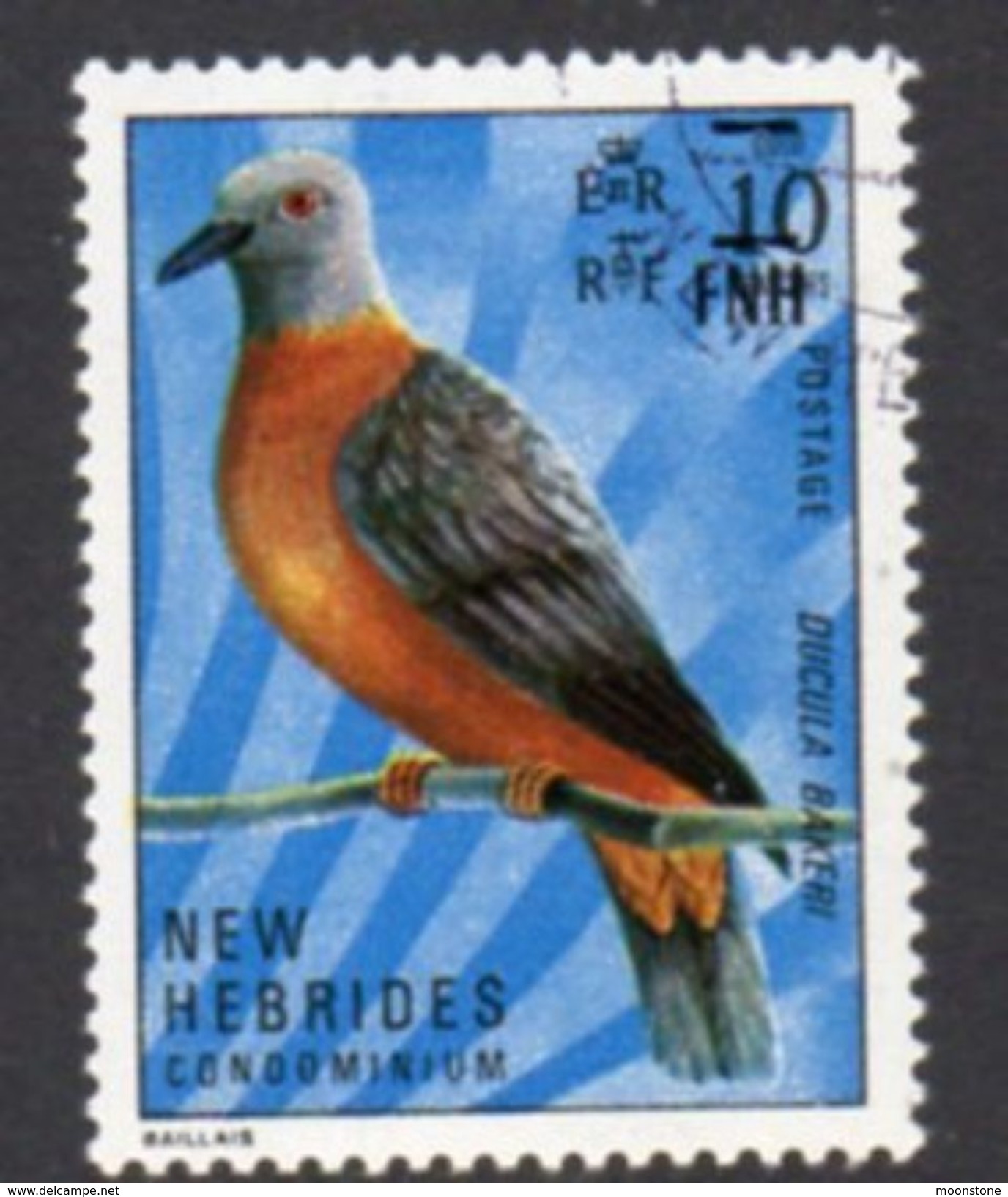 New Hebrides 1977 Currency Changes, Port Vila Printing 10f On 10c Value, CTO Used, SG 234 - Gebruikt