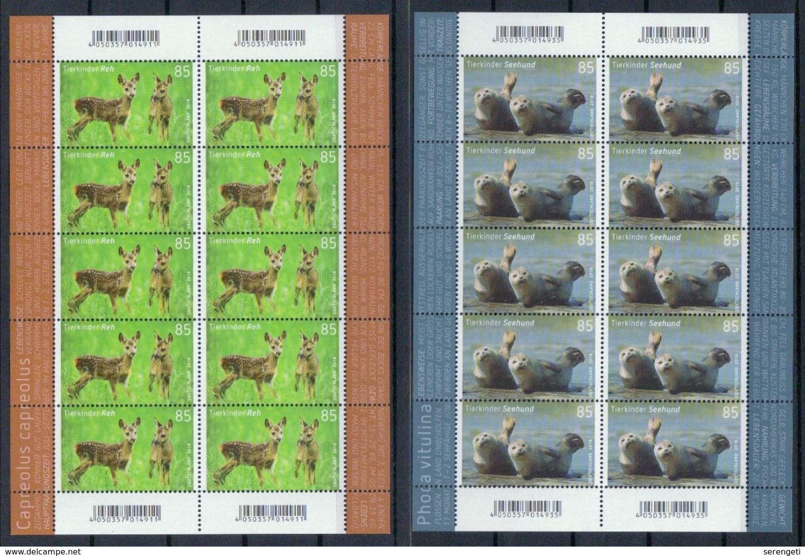 Deutschland Klb. 'Reh U. Seehund' / Germany Sh. 'Roe & Harbor Seal' **/MNH 2018 - Other & Unclassified