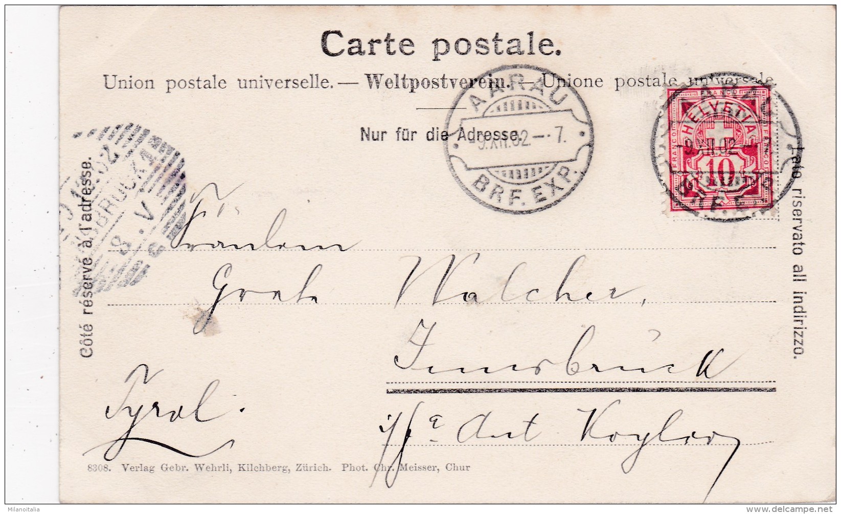 Almidylle - Poststempel Aarau * 9. XII. 1902 - Aarau