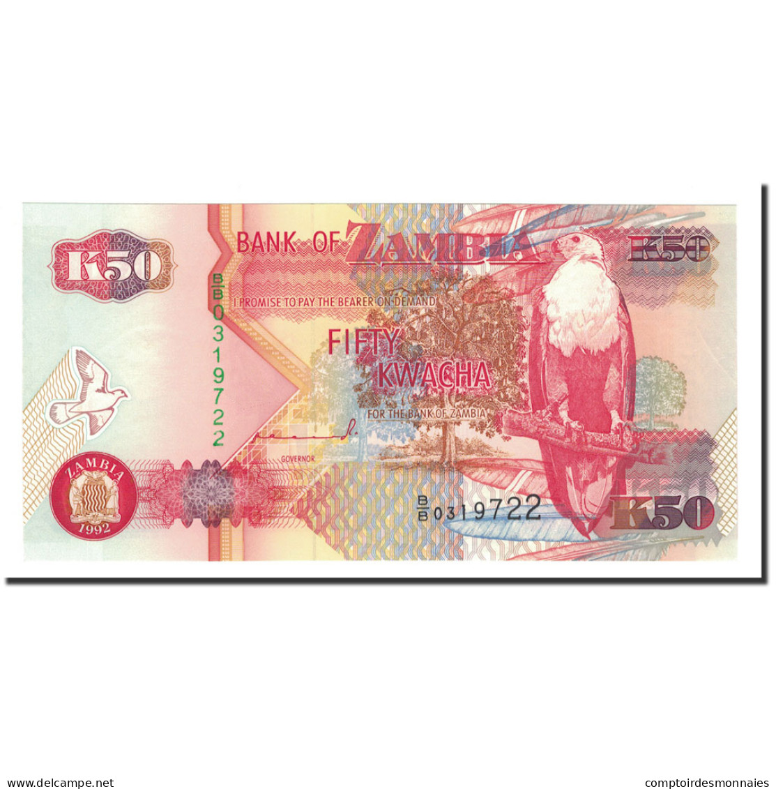 Billet, Zambie, 50 Kwacha, 1992, Undated, KM:37a, NEUF - Zambie