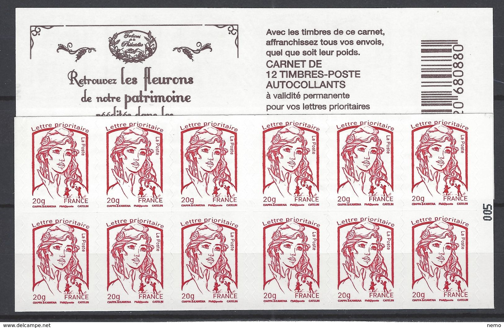 Carnet Marianne De Ciappa Trésors De La Philatélie .LP 20g - Autres & Non Classés
