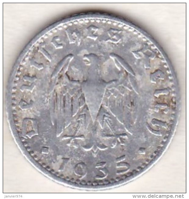 50 Reichspfennig 1935 D MUNICH, Aluminium - 50 Reichspfennig