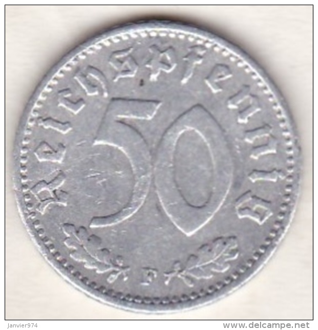 Allemagne, IIIème Reich, 50 Reichspfennig 1942 F (STUTGART)    Aluminium - 50 Reichspfennig