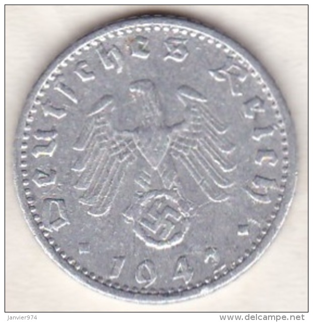 Allemagne, IIIème Reich, 50 Reichspfennig 1942 F (STUTGART)    Aluminium - 50 Reichspfennig