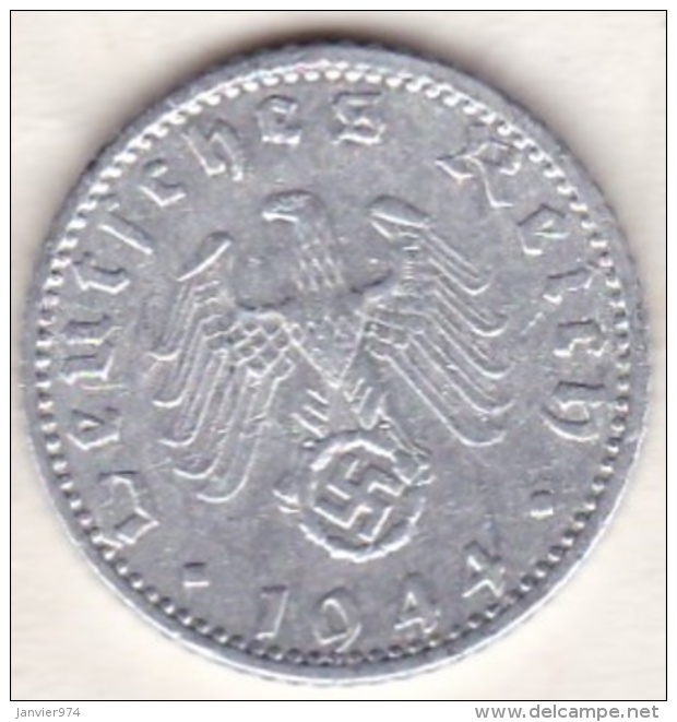 Allemagne, IIIème Reich, 50 Reichspfennig 1944 F (STUTGART)     Aluminium - 50 Reichspfennig