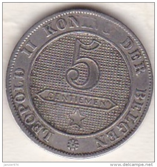 BELGIQUE. 5 CENTIMES 1895. LEOPOLD II .légende Flamande . Fautée, Erreur ,coin Bouché - 5 Centimes