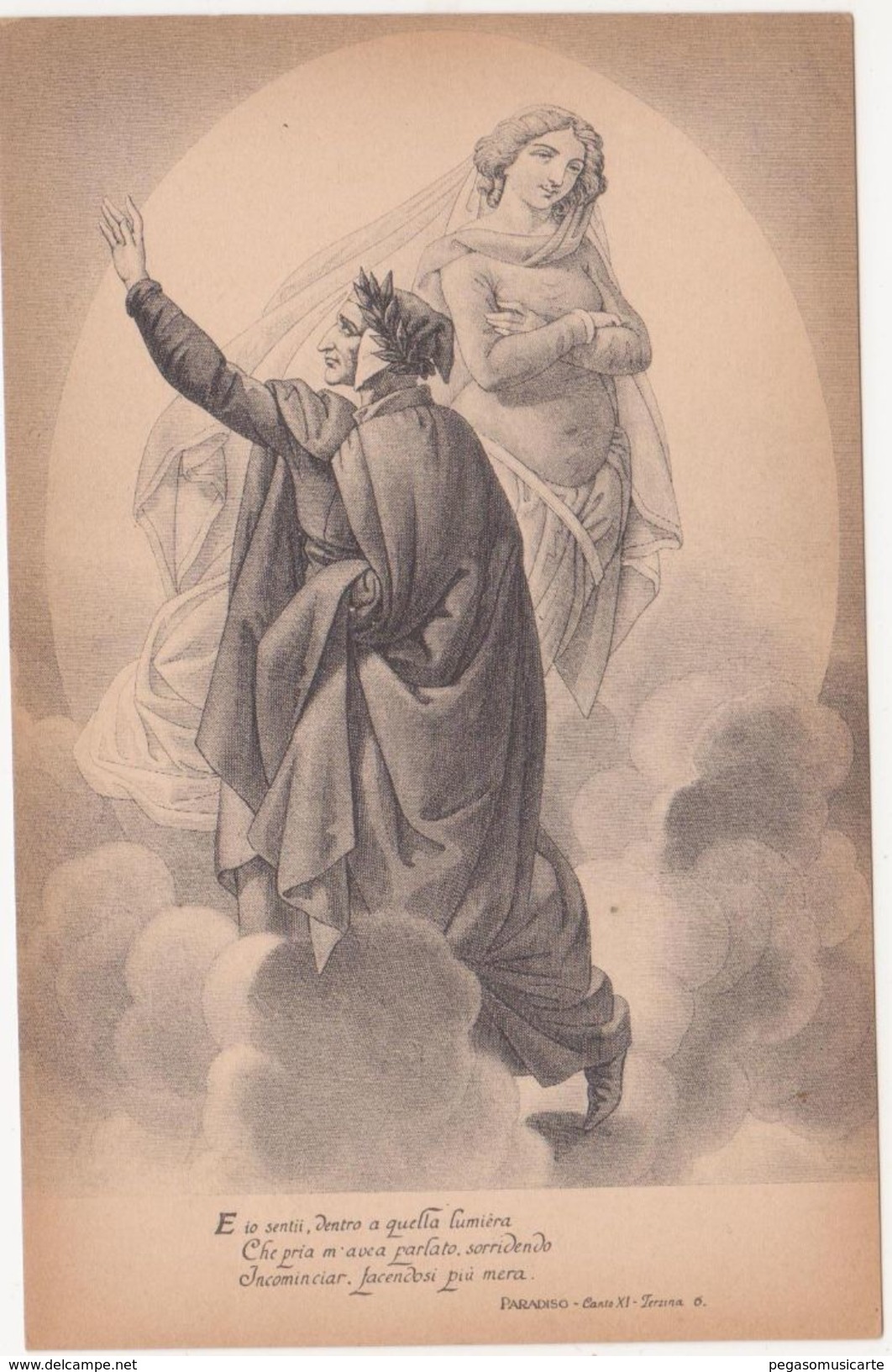 415 - DANTE ALIGHIERI PARADISO CANTO XI TERZINA 6 ED BOTTONI ROMA 1900 CIRCA - Oggetti D'arte