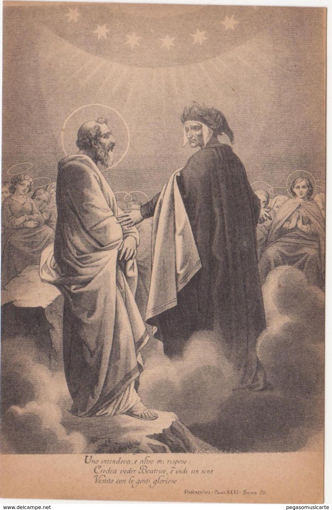 427 - DANTE ALIGHIERI DIVINA COMMEDIA PARADISO CANTO XXXI TERZINA 20 ED BOTTONI ROMA 1900 CIRCA - Articles Of Virtu
