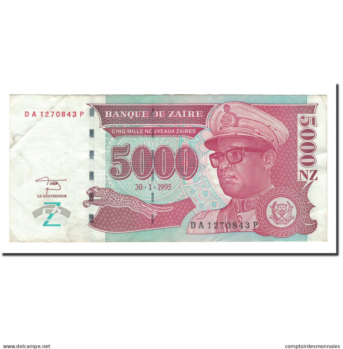 Billet, Zaïre, 5000 Nouveaux Zaïres, 1995, 1995-01-30, KM:69, TTB - Zaire