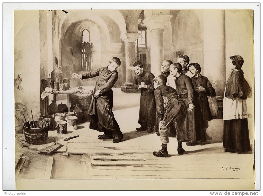 France Arts Peinture Les Enfants De Choeur Par Charles-Bertrand D'Entraygues Ancienne Photo 1900 - Old (before 1900)