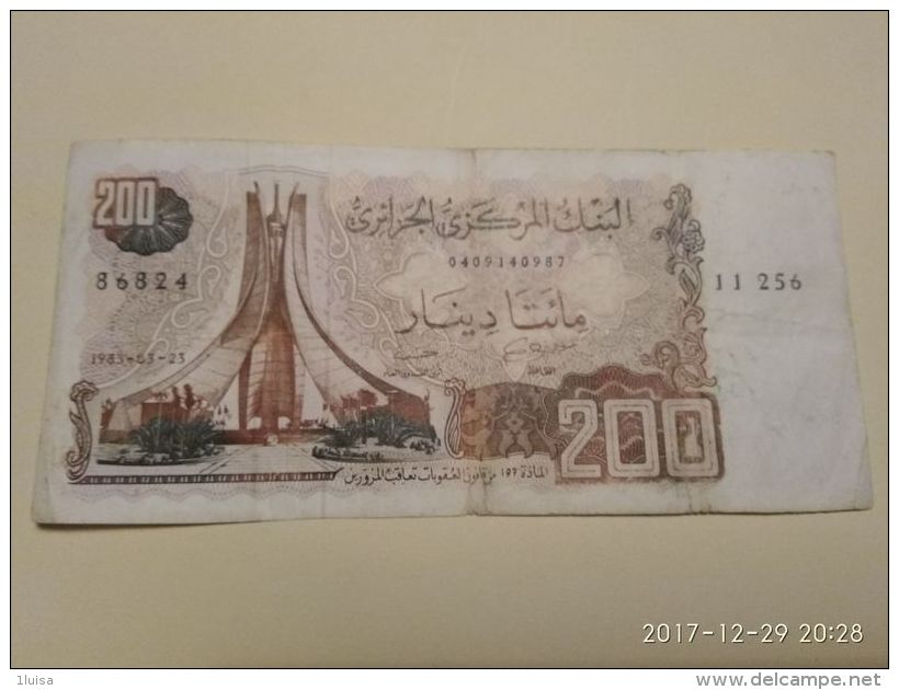 200 Francs 1983 - Algeria