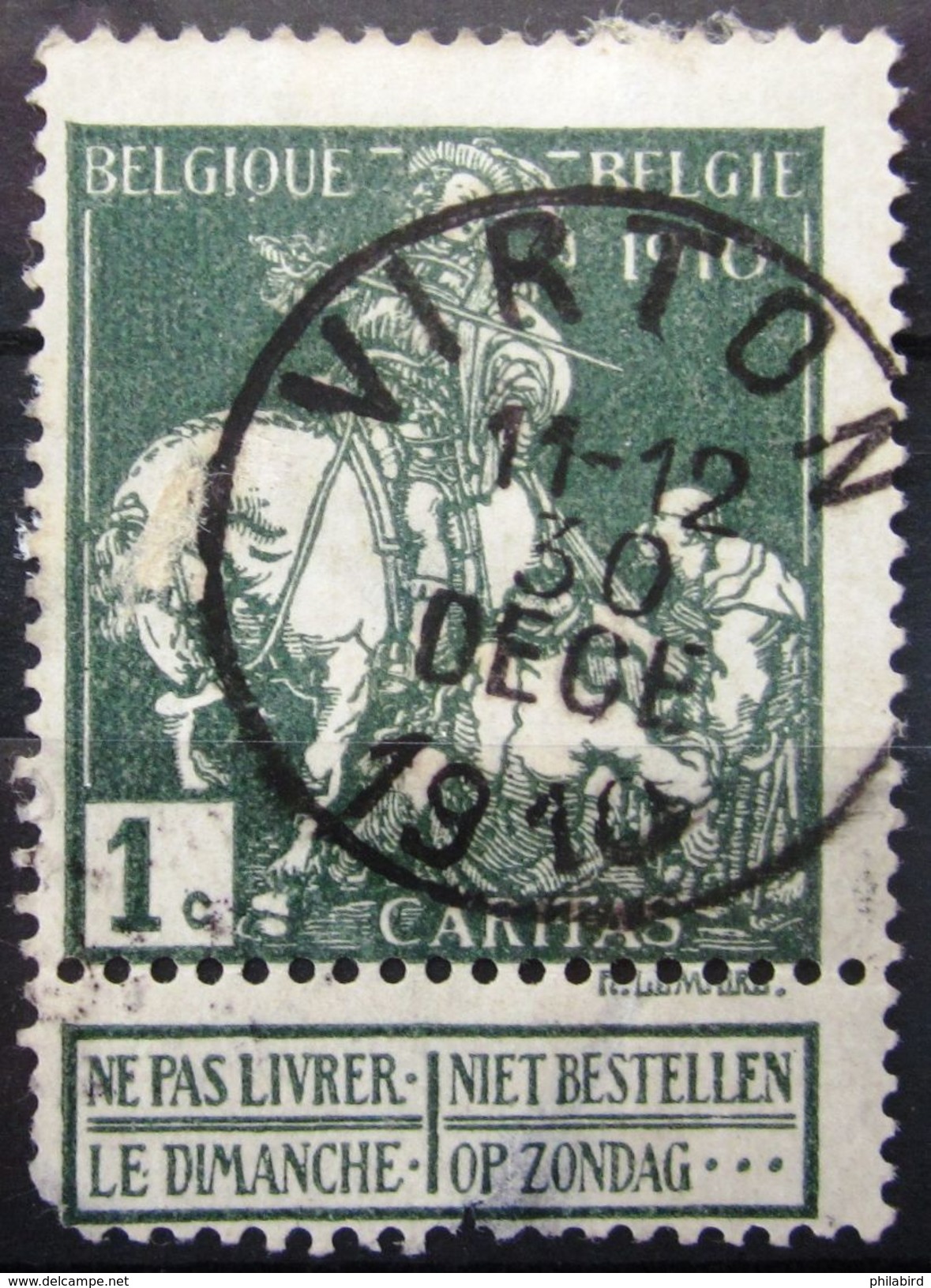 BELGIQUE              N° 88             OBLITERE - 1910-1911 Caritas