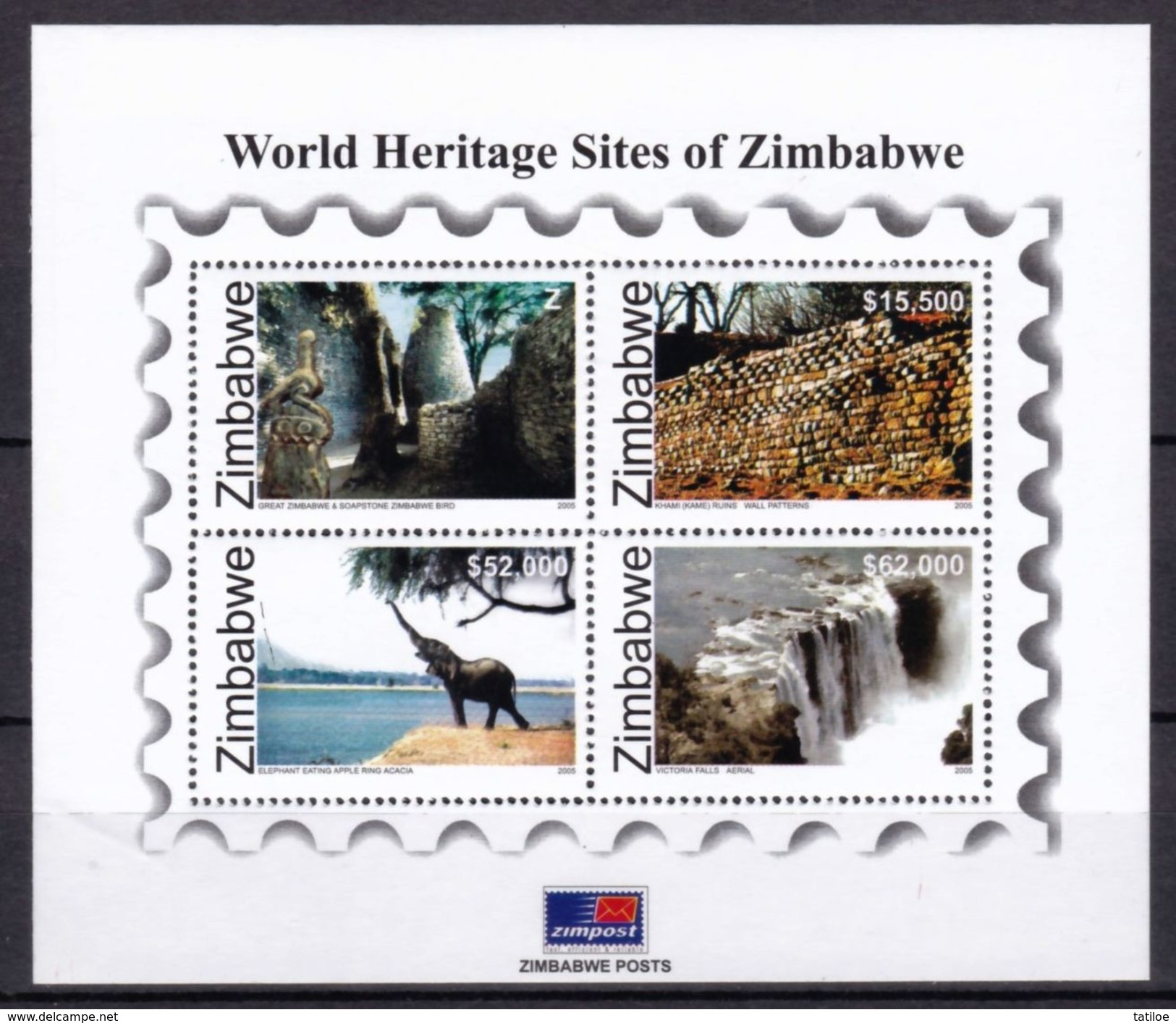 Zimbabwe 2005 UNESCO World Heritage Mini-Sheet, MNH / Mint / ** (Simbabwe) - Zimbabwe (1980-...)