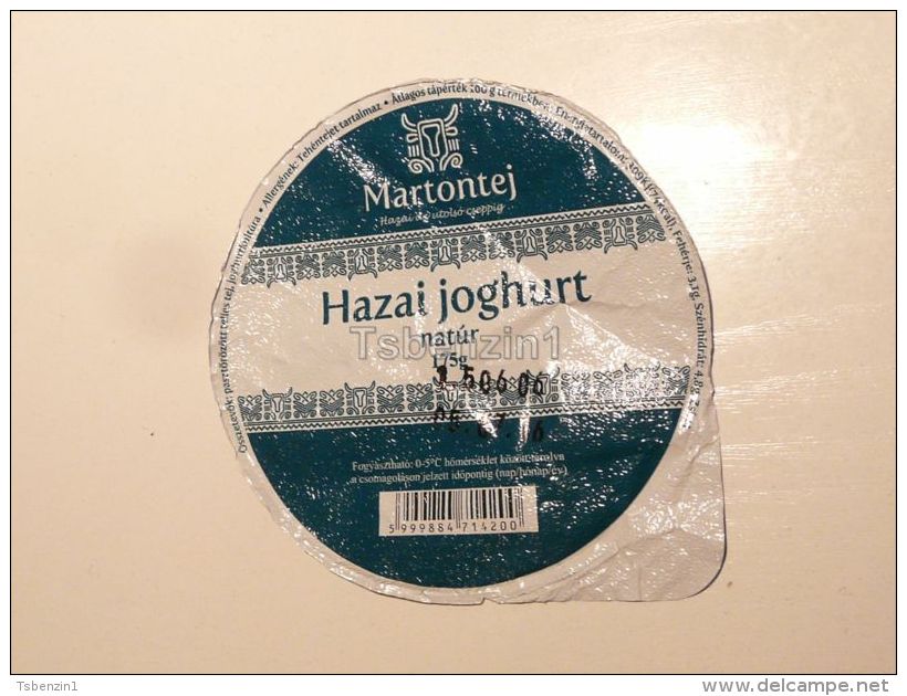 Joghurt Yaourt Yogurt Label Etikette Etiqueta Hungary Martontej Natur Nature - Otros & Sin Clasificación