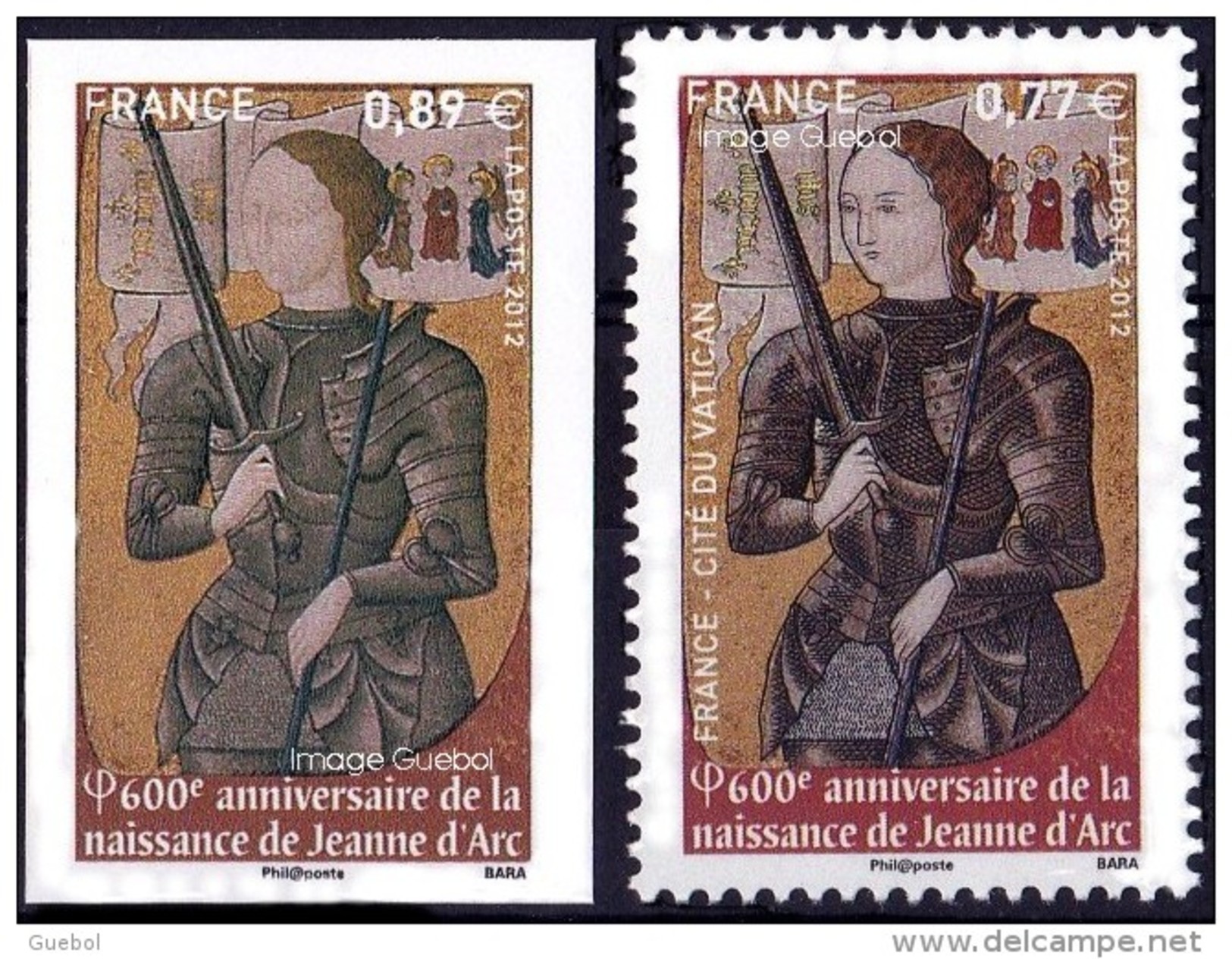 France Variété N° 4654 A ** Et 4654 ** Ou 4582 A ( Du Cat. Maury) Jeanne D'ARC Non émis 0,89  Non Dentelé - Unused Stamps