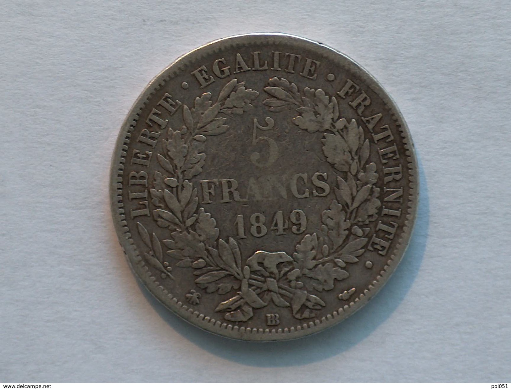 France 5 Francs 1849 BB CÉRÈS, IIe RÉPUBLIQUE Silver, Argent Franc - Sonstige & Ohne Zuordnung