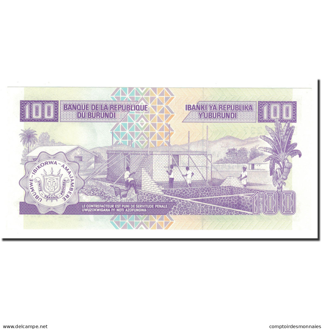 Billet, Burundi, 100 Francs, 1993, 1993-10-01, KM:37a, NEUF - Burundi