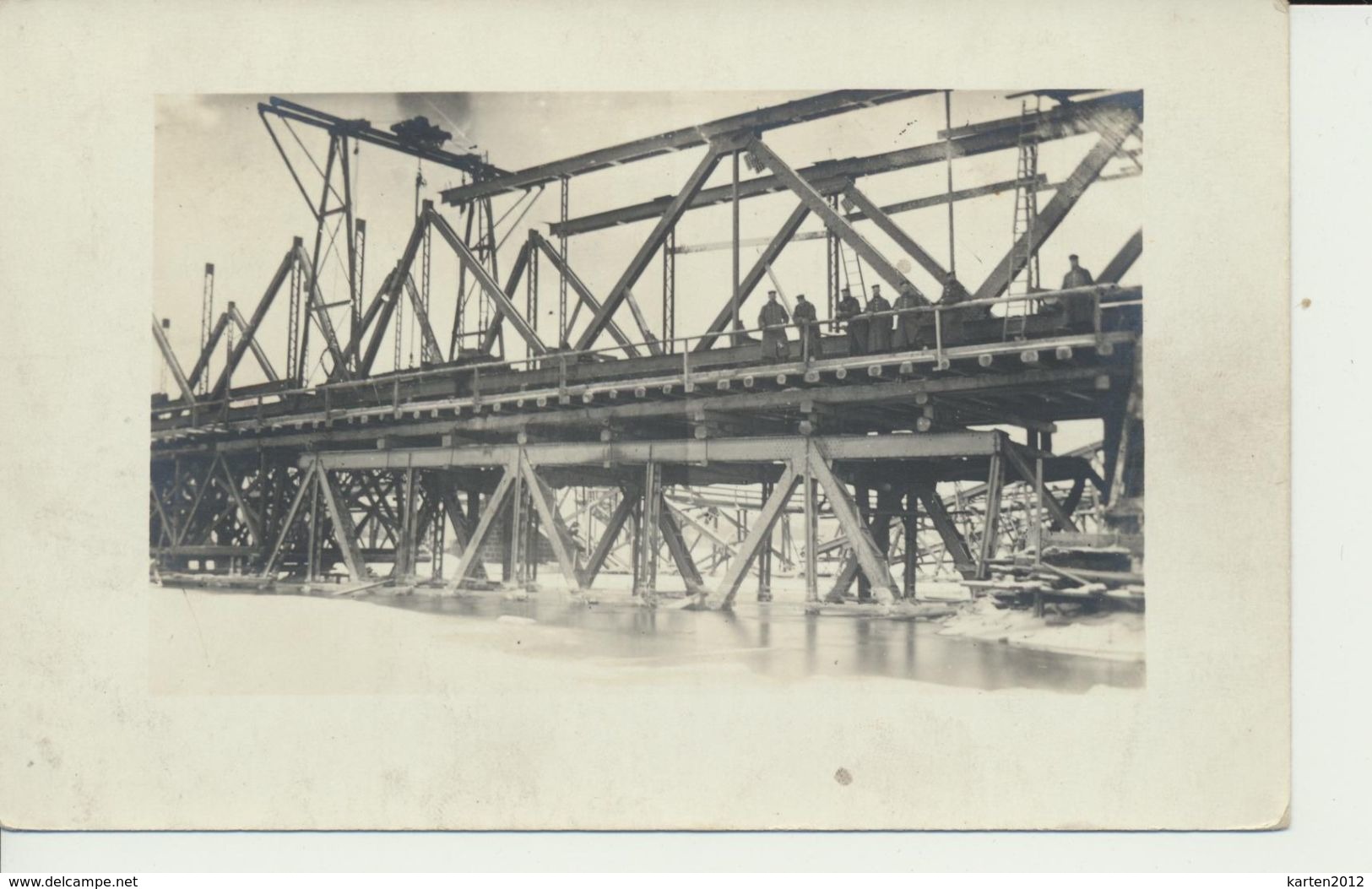 AK "Behelfsbrücke" - Guerre 1914-18